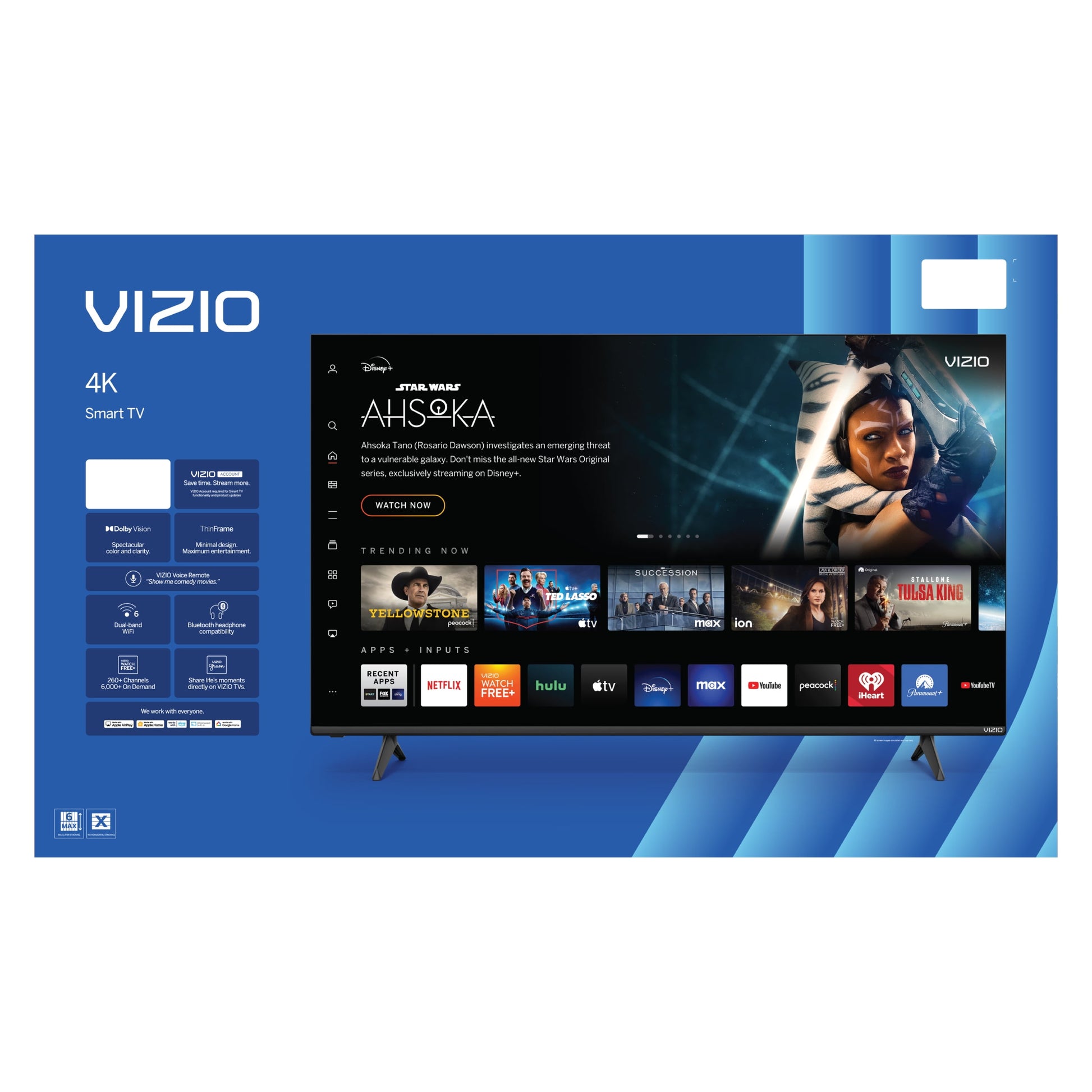 65" Class 4K UHD LED HDR Smart TV (New) V4K65M-0804