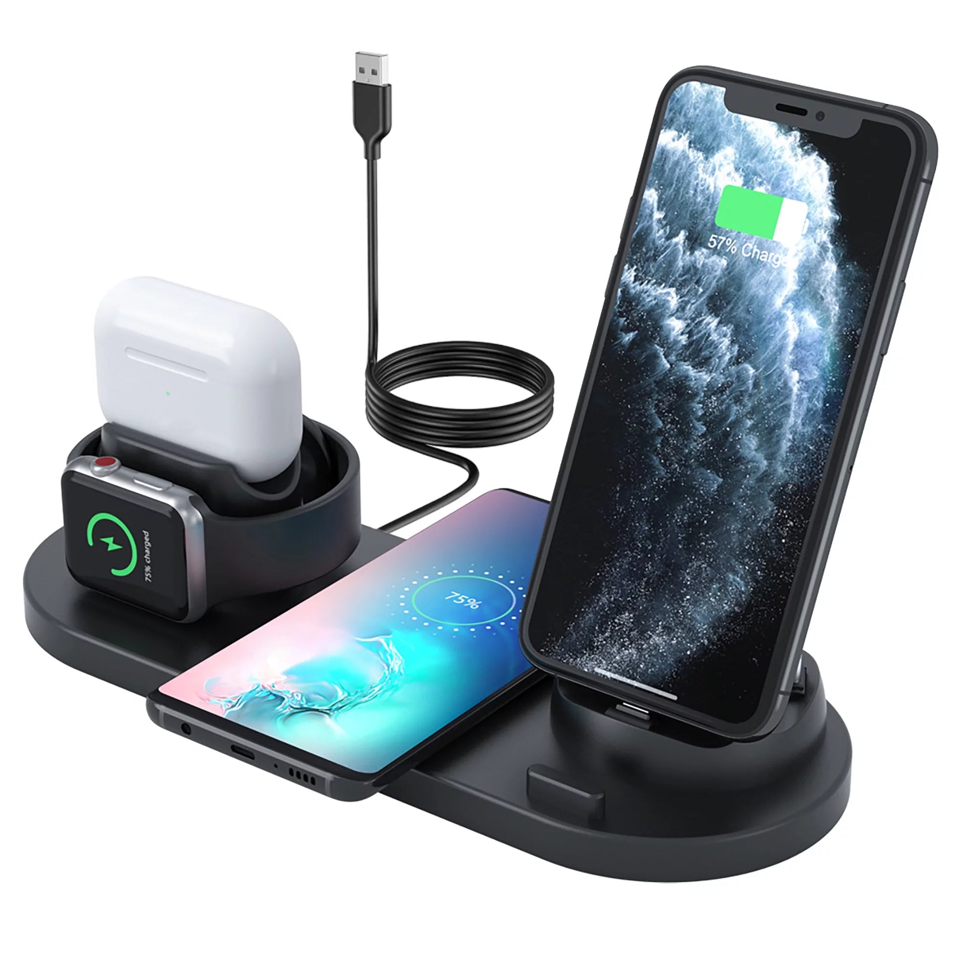 Wireless Charger for Iphone 6 in 1 Wireless Charging Station Stand for Multiple Devices